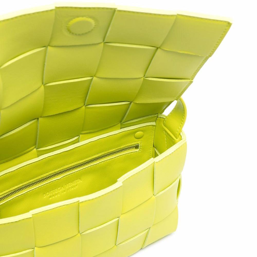 Bottega Veneta Maxi Intrecciato Small Shoulder Bag Yellow Leather