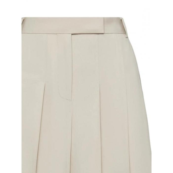 THOM BROWNE Women's Cotton Suiting Pleated Midi Skirt