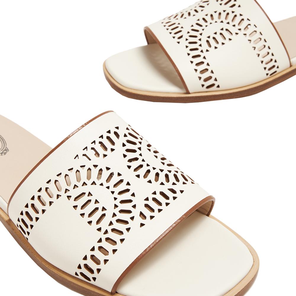 Tods Kate Leather Sandals Black Mid Heel