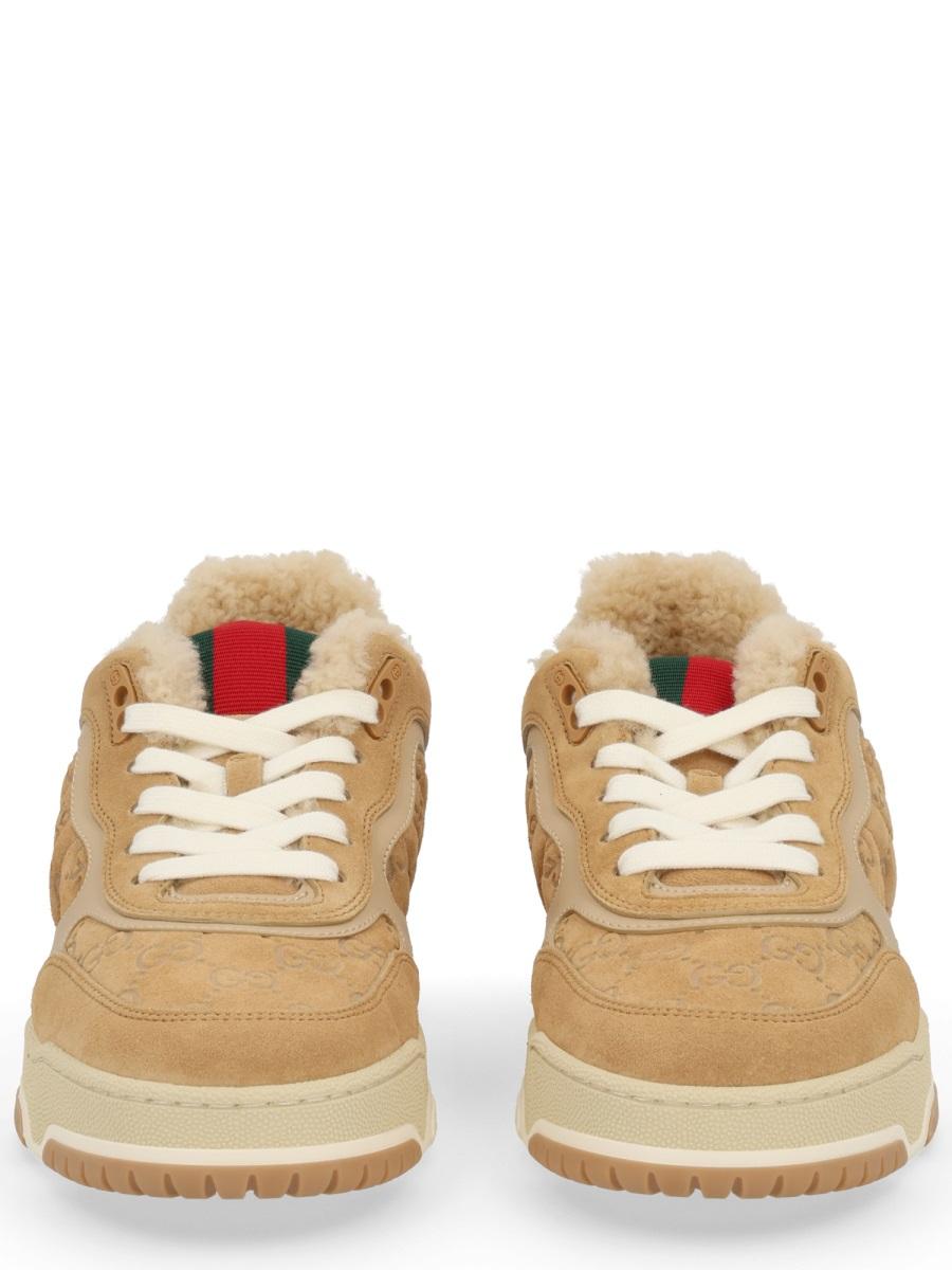 GUCCI White Leather Low-Top Sneakers