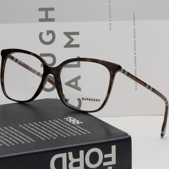 BURBERRY Dark Havana Square Acetate Eyeglass Frames Unisex BE2367 4017
