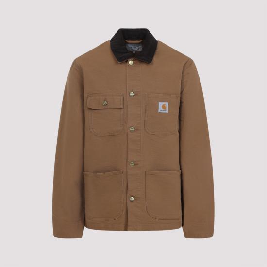 CARHARTT WIP Hamilton Brown Canvas Michigan Chore Coat Jacket for Men