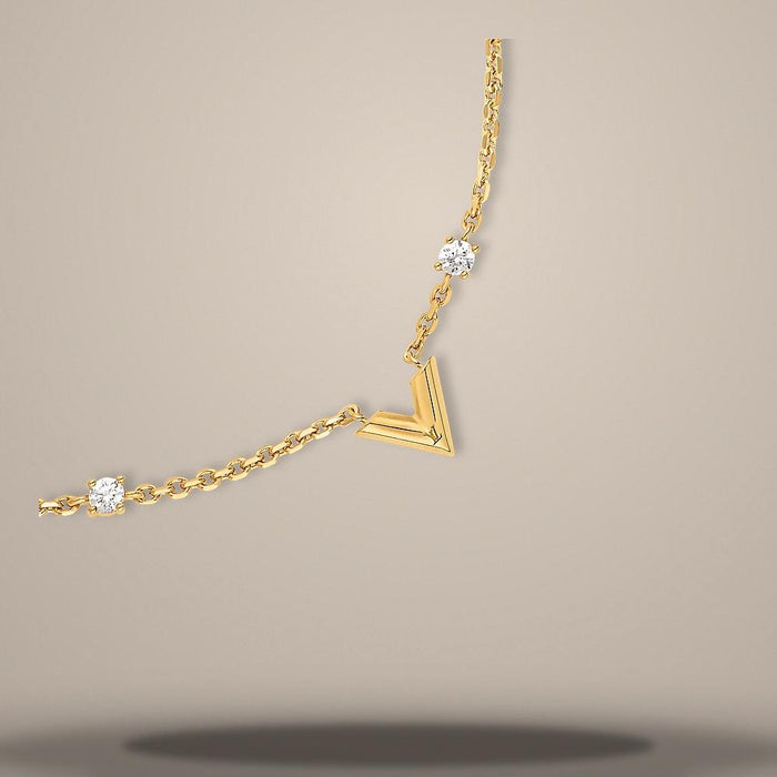 Louis Vuitton Essential V Strass PM Pendant Necklace 46cm M04236
