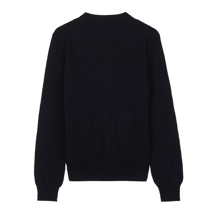 Comme des Garcons Unisex Black Heart Patch Cardigan Black Knit