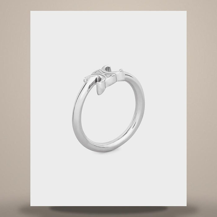 CELINE Sulky Ring Rhodium-Finish Brass Silver B105C6BRA 36SI