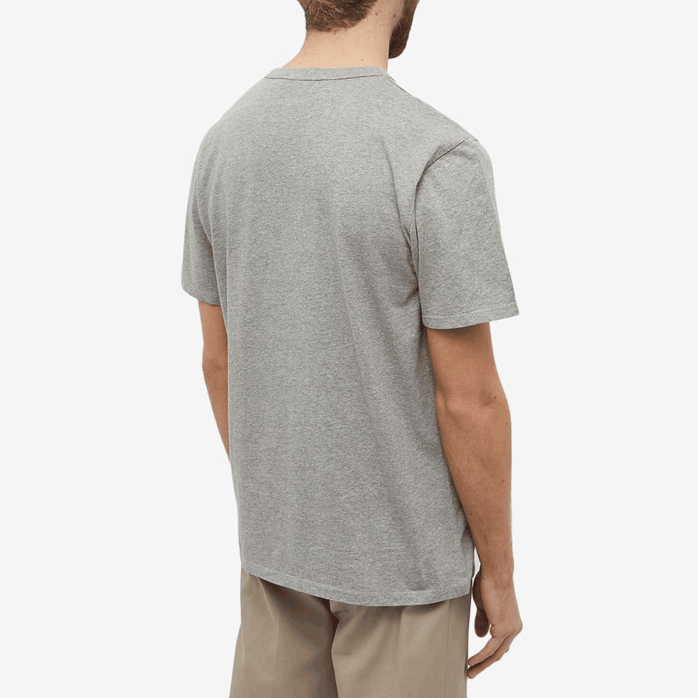 Maison Kitsune Fox Head Logo Short Sleeve T-Shirt for Men Gray Cotton