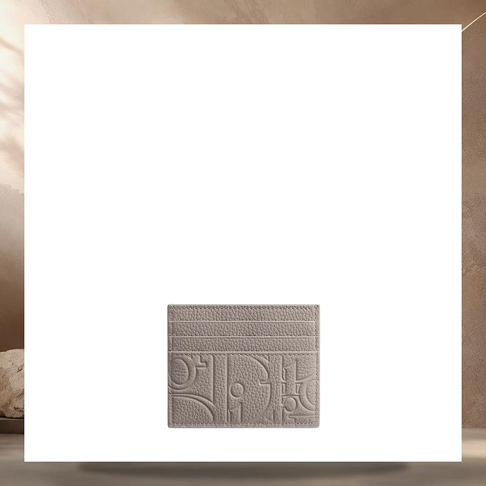 DIOR Trianon Gray Dior Gravity Leather Card Holder Wallet 2ESCH206MLMH00G