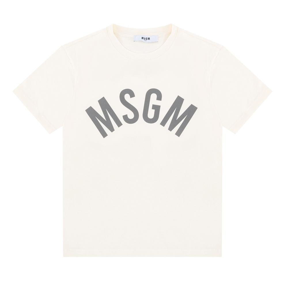 MSGM Women Kids Logo Print T-Shirt White Cotton