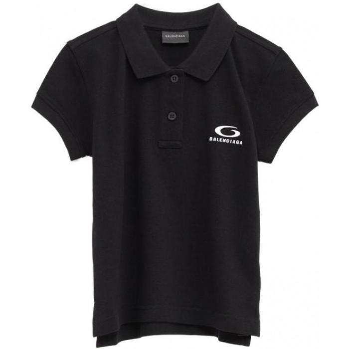 BALENCIAGA Black Cotton Polo T-Shirt