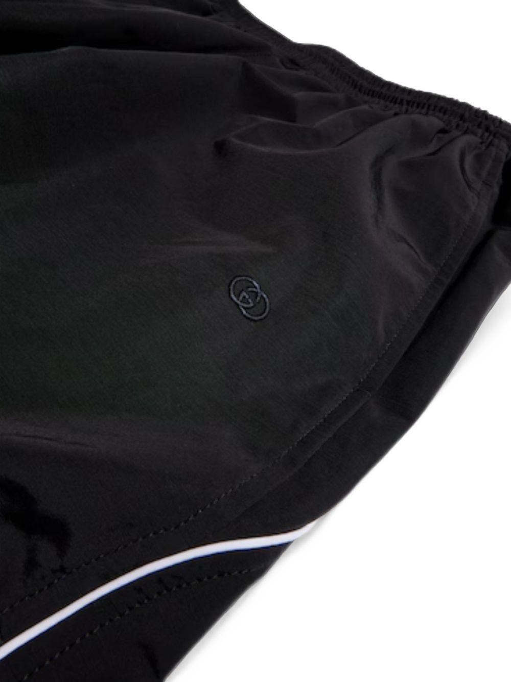 GUCCI Black Logo Drawstring Cotton Short Pants