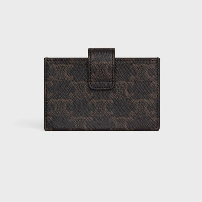 CELINE Nino Accordion Card Holder Triomphe Canvas Tan