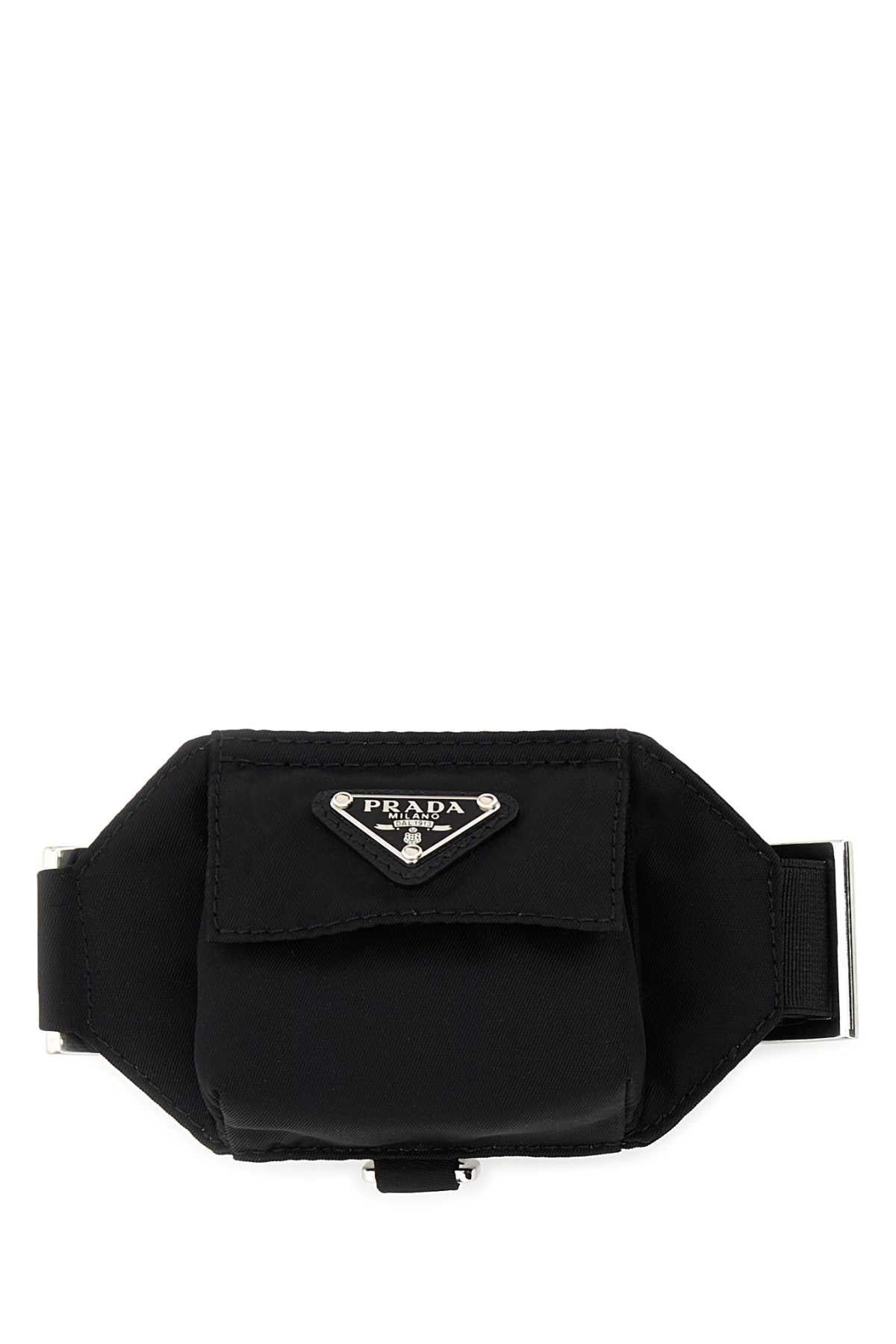 PRADA Black Leather Keyring Pouch