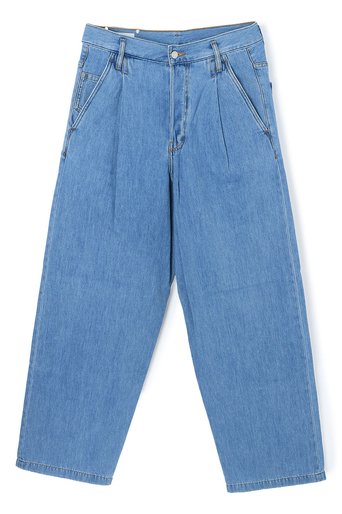 Dries Van Noten Light Blue Pleated Denim Jeans 251 020923 1552 514