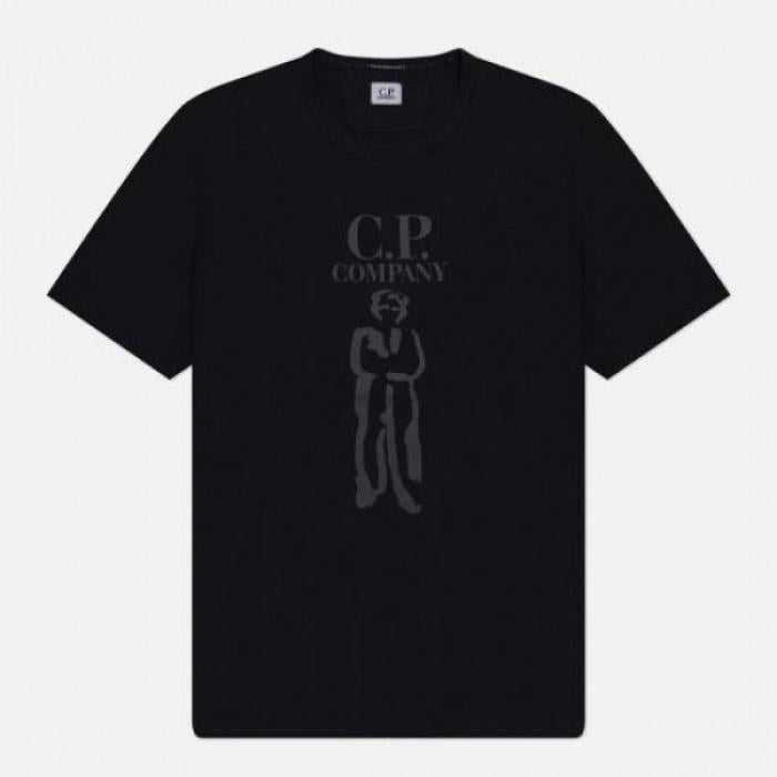 CP Company Mercerized Jersey Twist British Black T-Shirt