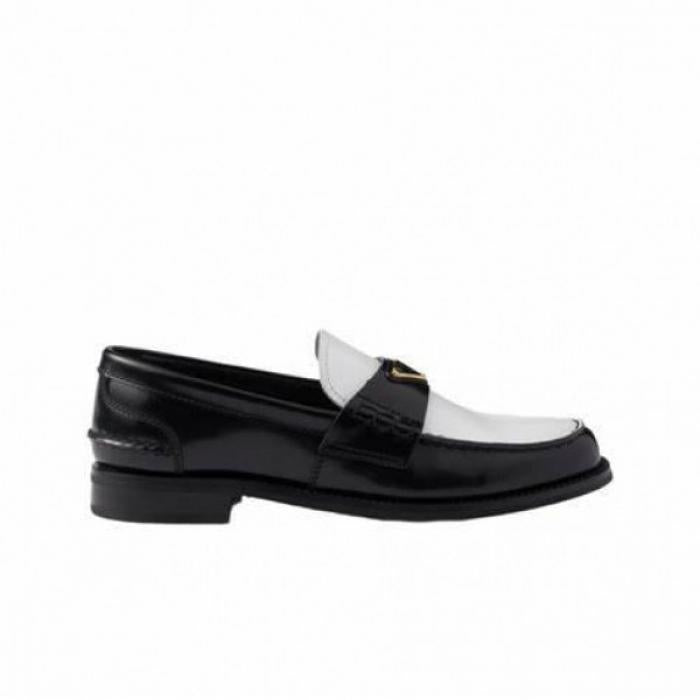 PRADA Two-Tone Brushed Leather Loafers 1D813N A020 AZ3 F0967