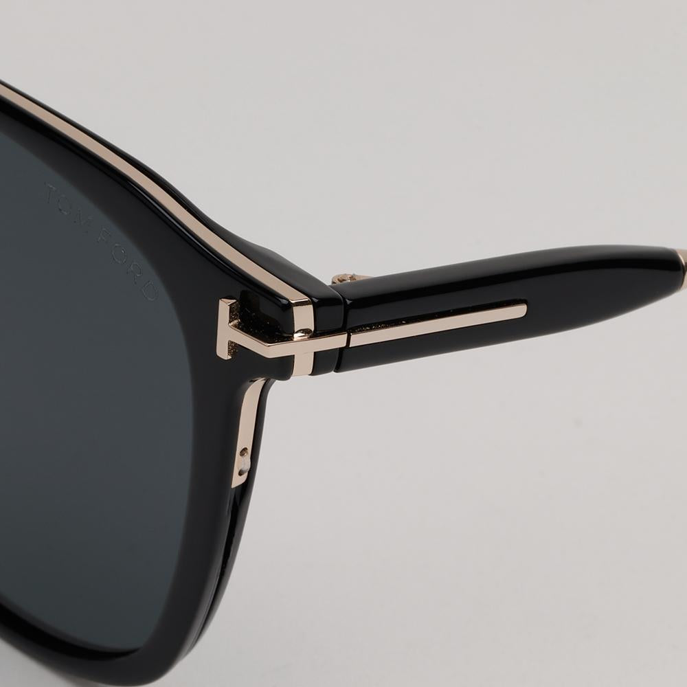 TOM FORD Black Acetate Square Sunglasses Asian Fit Unisex