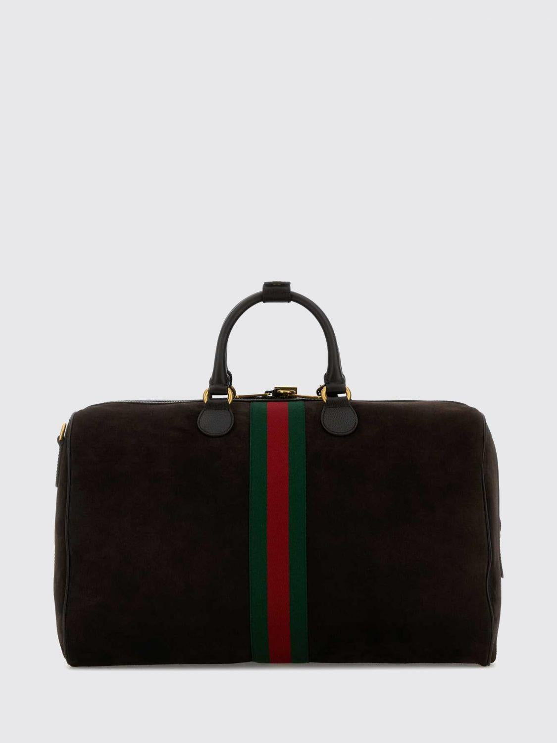 GUCCI Brown Leather Duffle Bag