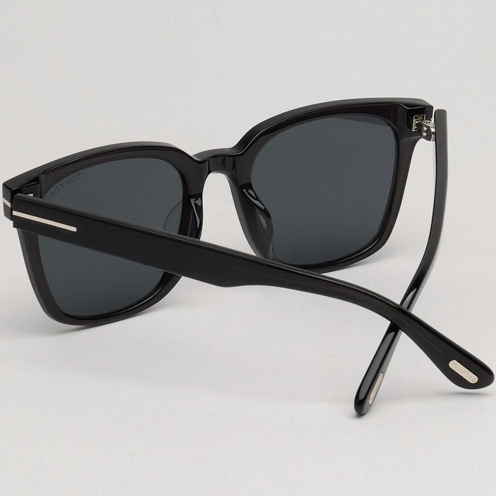 TOM FORD Transparent Black Square Sunglasses Unisex Asian Fit