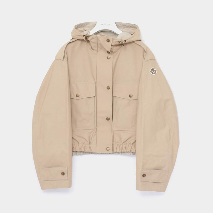 Moncler Patch Logo Cotton-Blend Poplin Hooded Women’s Ja 1A00134 599CU 23Q CAREX