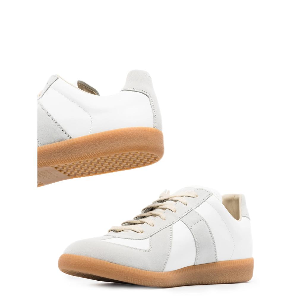 Maison Margiela White Leather Low-Top Sneakers