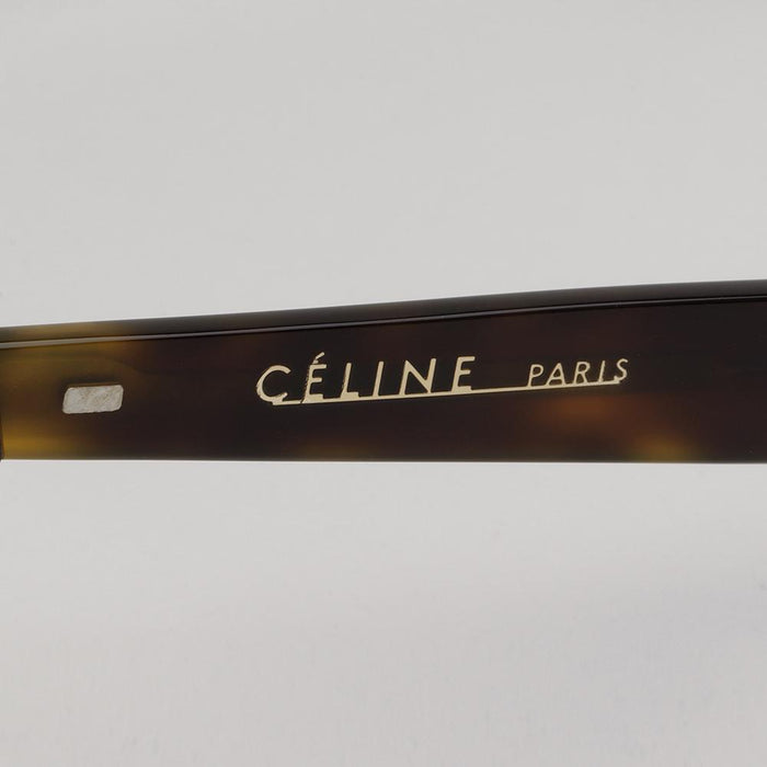 CELINE Thick Tortoise Half-Rim Eyeglass Frames with Gold Accents CL50013U 039