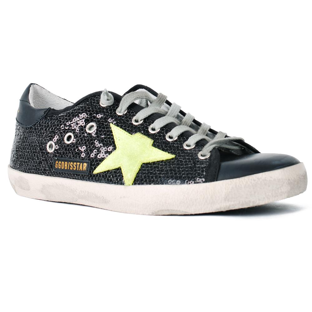 GOLDEN GOOSE Black Neon Superstar Low-Top Sneakers GMF00101 F000626 90191