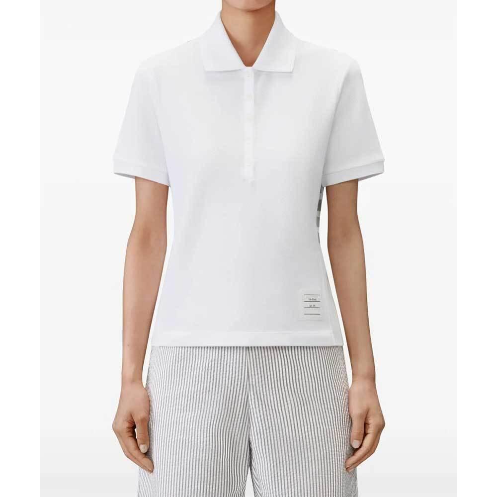 THOM BROWNE Classic Pique 4-Bar Short Sleeve Polo T-Shirt FJP107A 00050 100