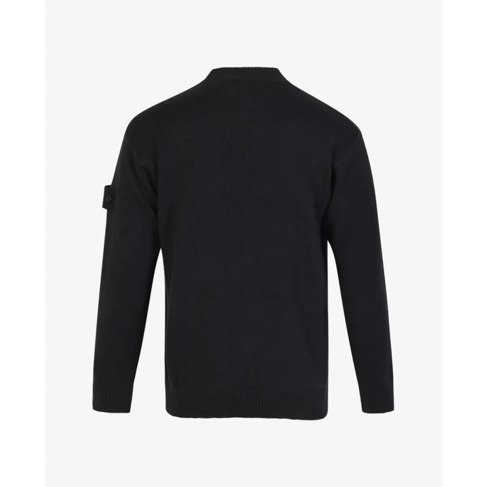 STONE ISLAND Cotton Cashmere Crewneck Sweater for Men Black