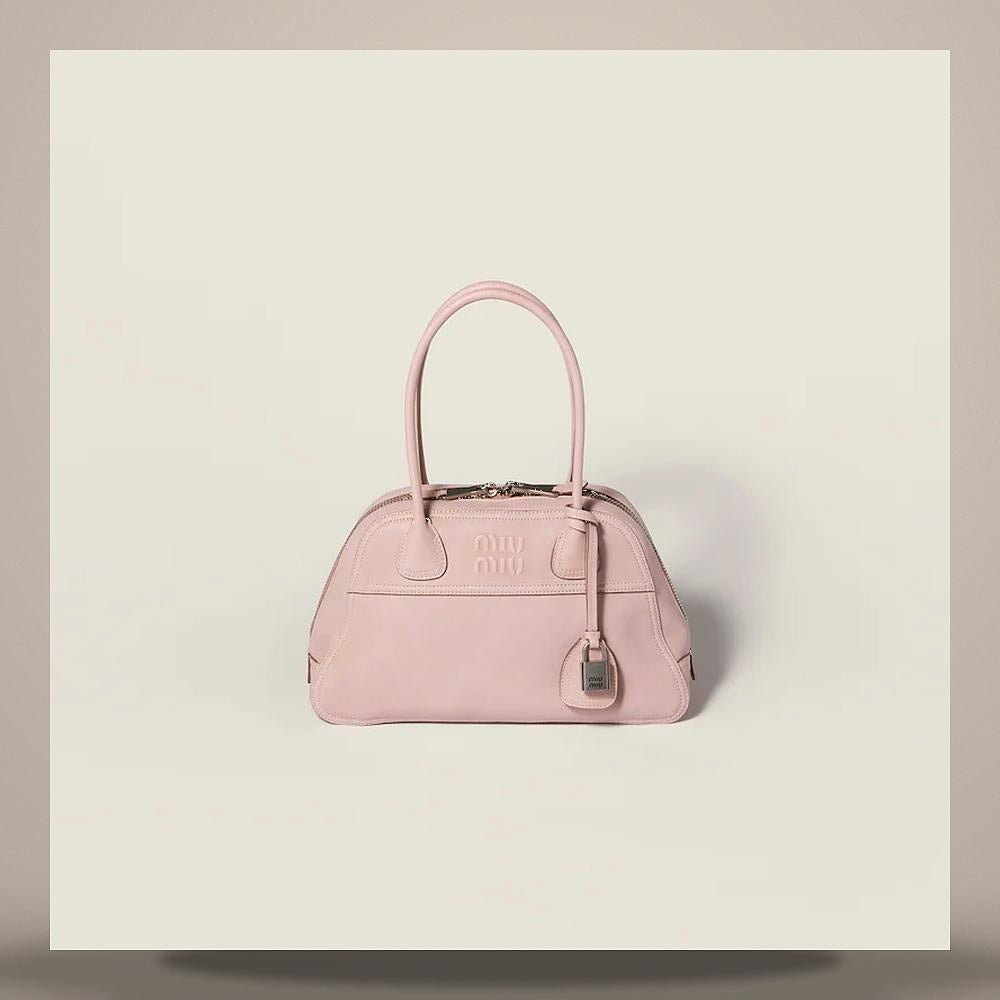Miu Miu Matelassé Nappa Leather Shoulder Bag Blue 5BB199 2BBL F0D91