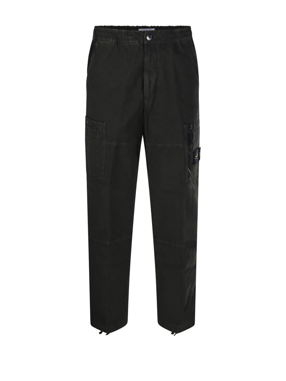 STONE ISLAND Cotton Cargo Pants for Men, Black