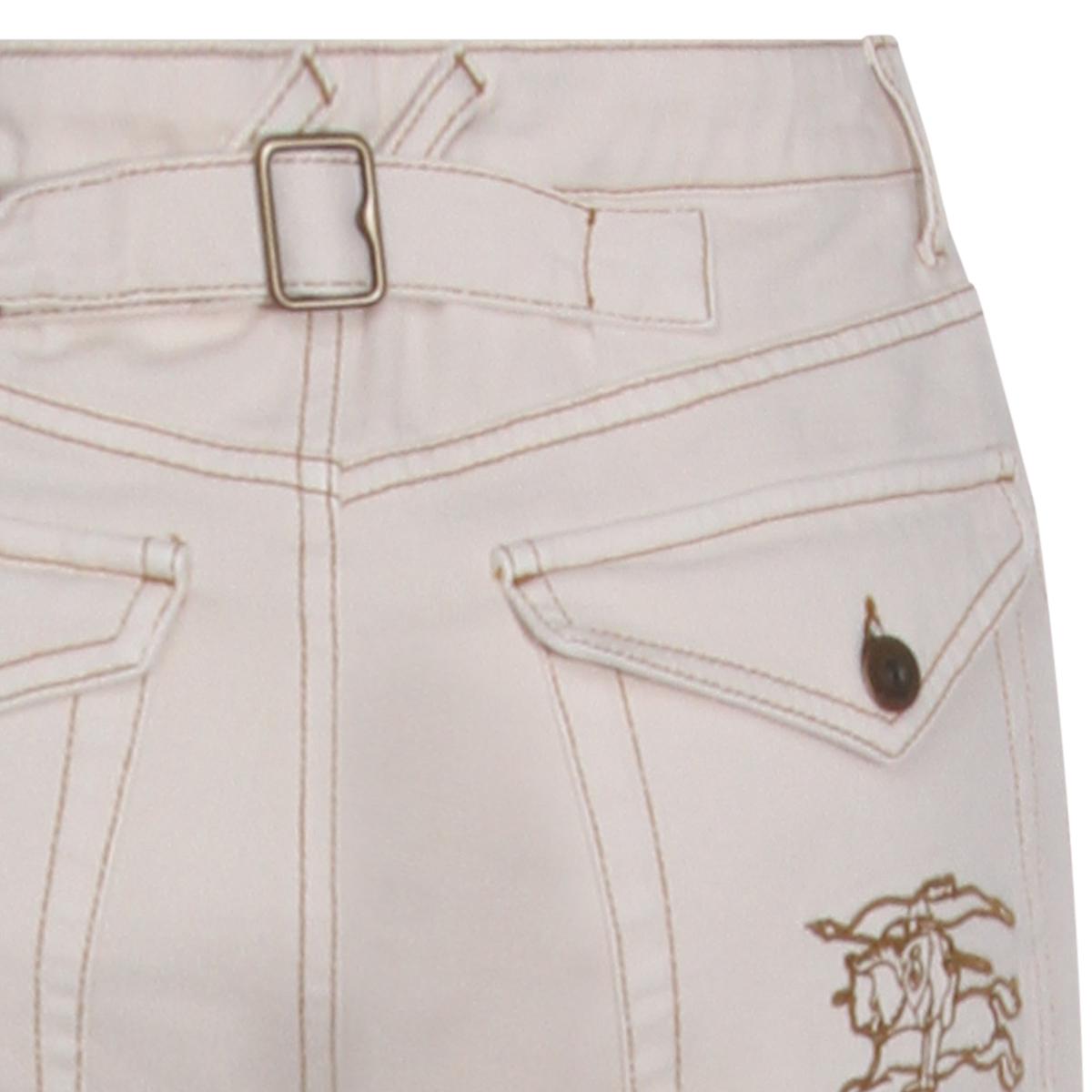 BURBERRY Beige Cotton Crop Pants