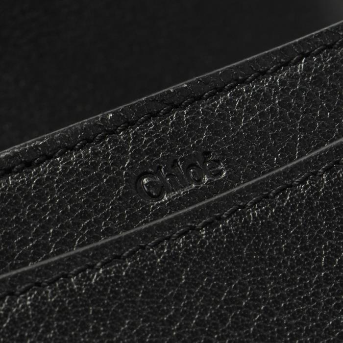 Chloe Horse Medal Leather Crossbody Bag Black