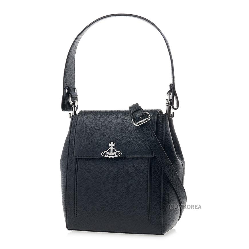 Vivienne Westwood Rosemary Shoulder Bag Black Leather Women