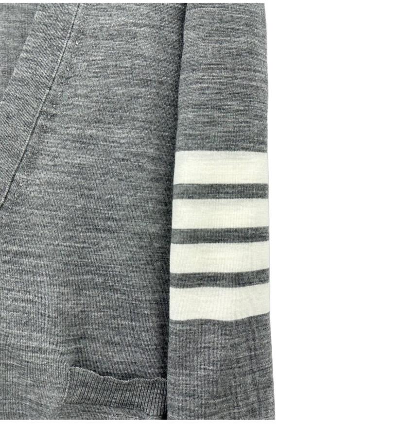 THOM BROWNE 4-Bar Armband Women’s Wool Cardigan Gray