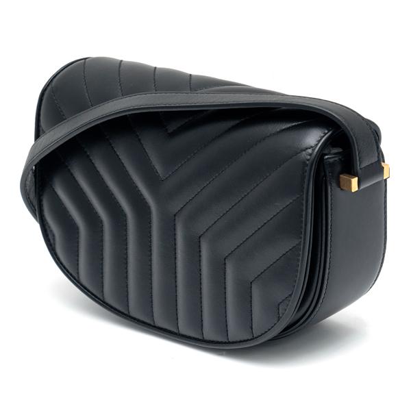 Saint Laurent Joan Y-Quilt Shoulder Bag Black Leather