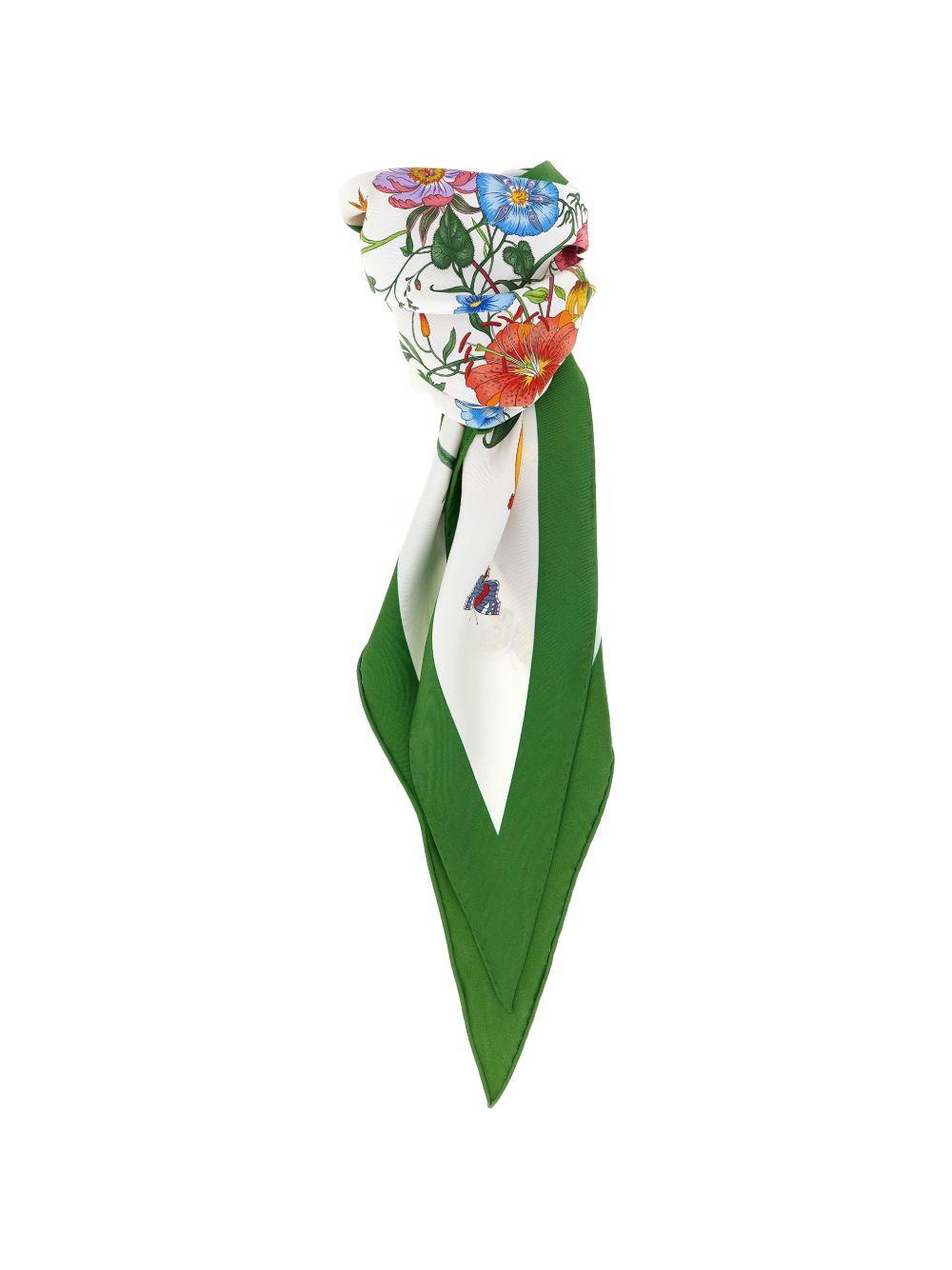 GUCCI Silk Logo Print Scarf