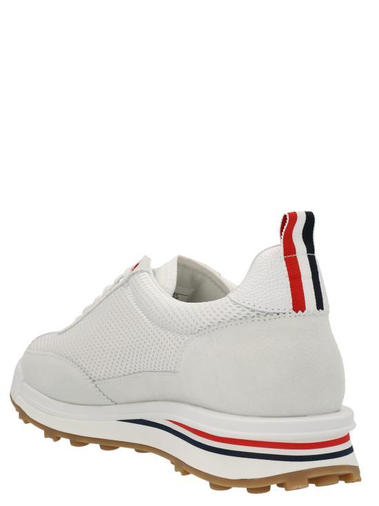 THOM BROWNE White Leather Low-Top Sneakers for Men MFD180A03050100 WHITE DOM