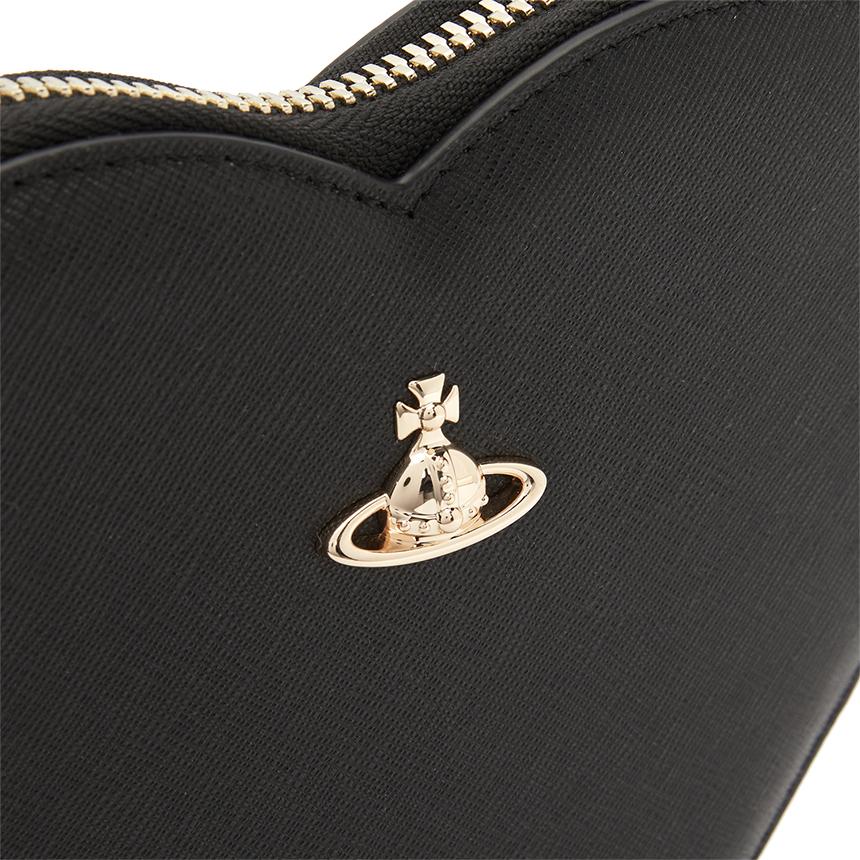 Vivienne Westwood Saffiano New Heart Chain Crossbody Bag fo 58010001W L001N N402