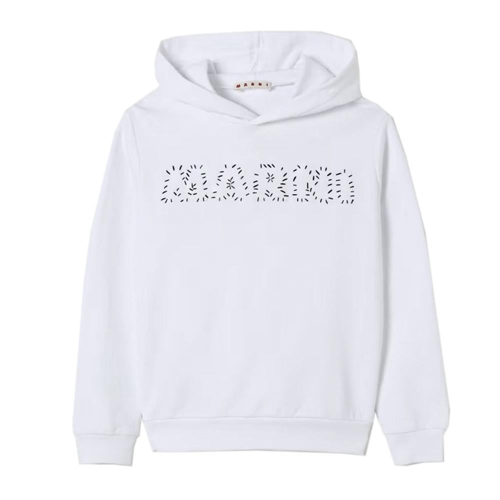 Marni Women’s Logo Embroidered Hoodie White M01466 M00RF 0M100