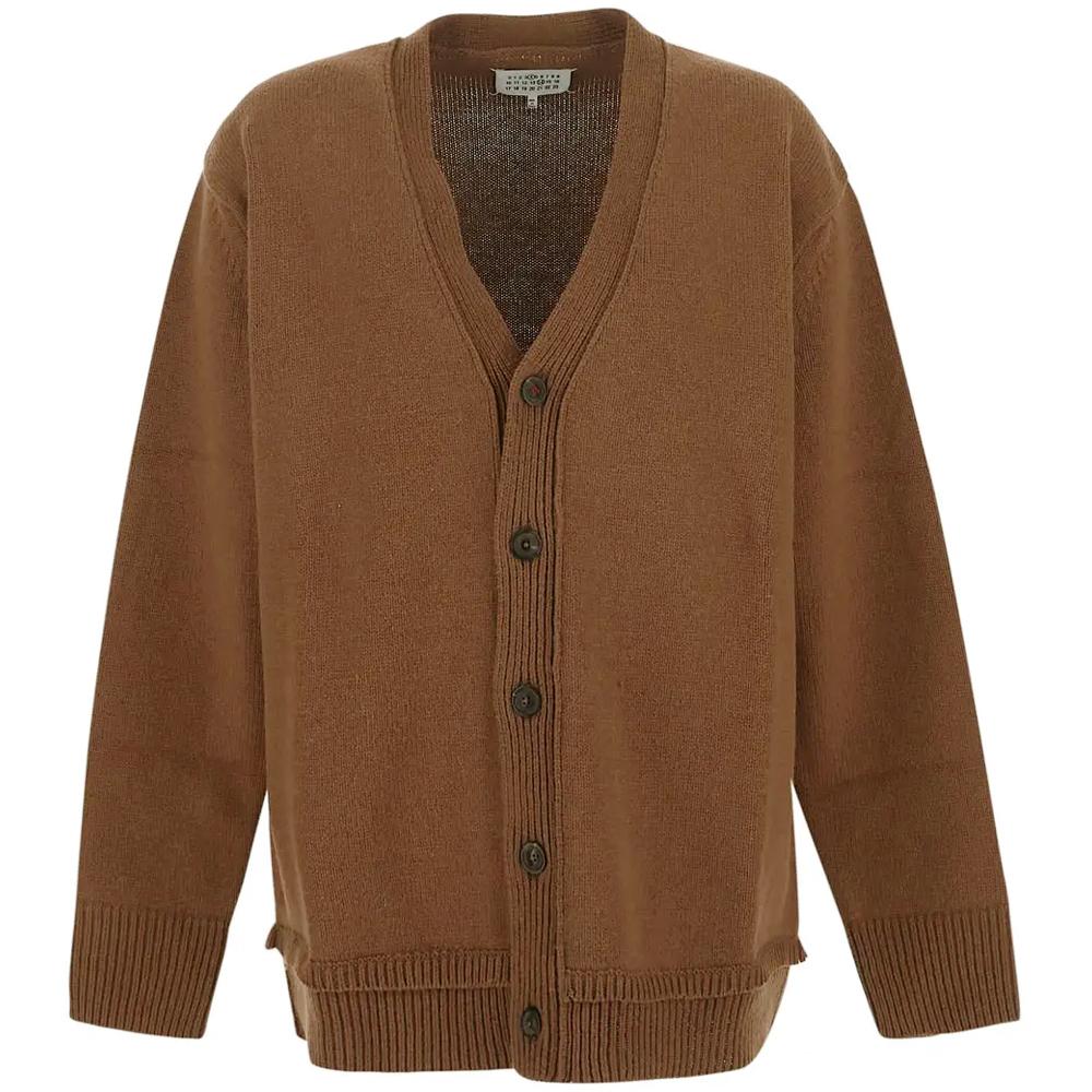Maison Margiela Back Stitch Elbow Patch Cardigan for Men SI1GP0003 S18064 133F