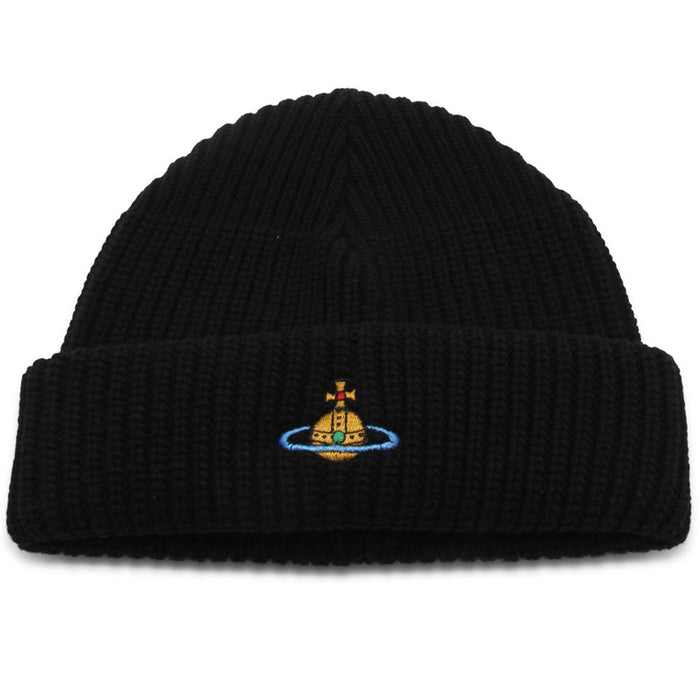 Vivienne Westwood ORB Logo Sporty Wool Beanie Black