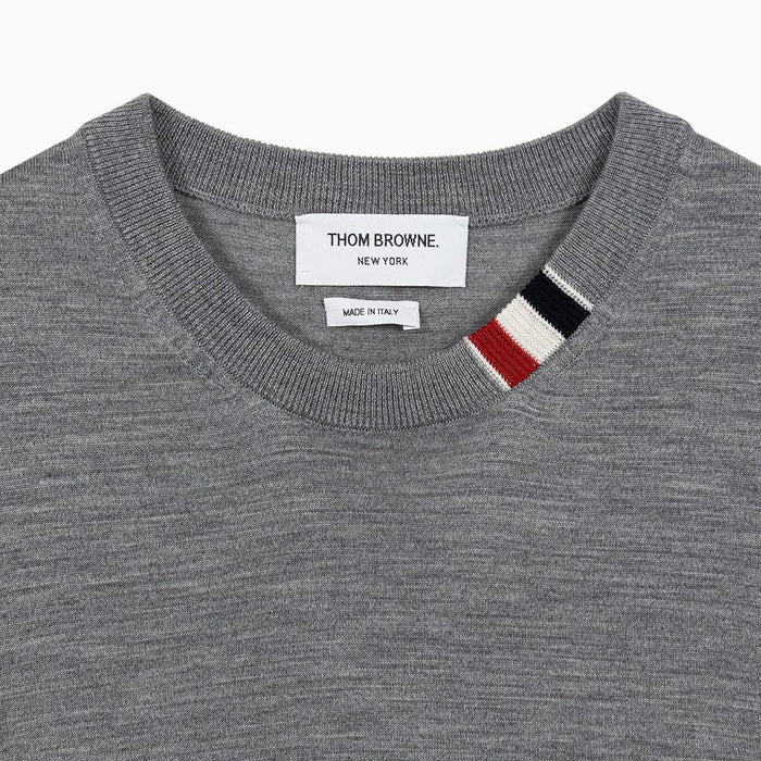 THOM BROWNE RWB Grey Wool Crewneck Knit Top Unisex