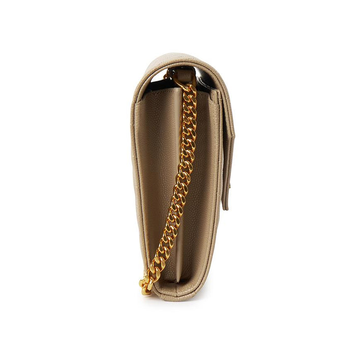 Saint Laurent Cassandra Chain Shoulder Bag for Women Brown Leather