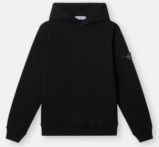 STONE ISLAND Black Cotton Logo Hooded Sweatshirt Women K1S156100037 S0060 V0029