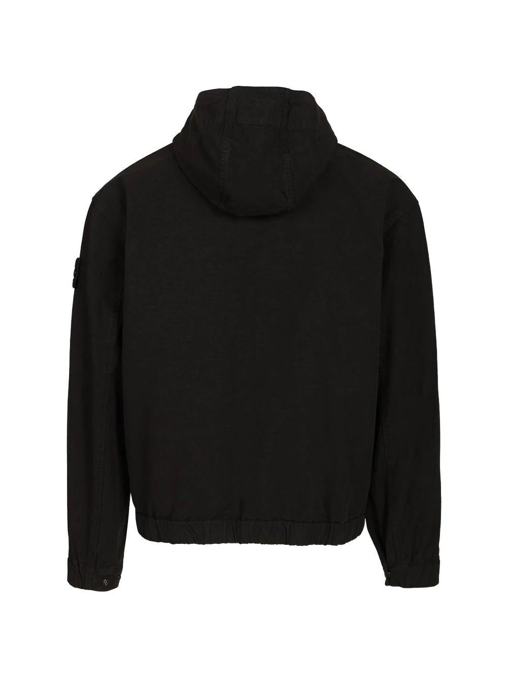 STONE ISLAND Black Nylon Anorak Jacket Men’s