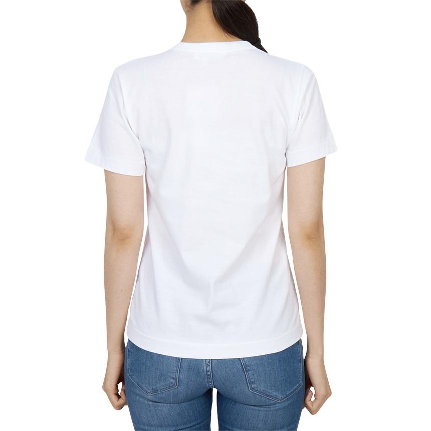 Comme des Garcons Long Red Heart Patch Short Sleeve T-Shirt Unisex AZ T229 051 3