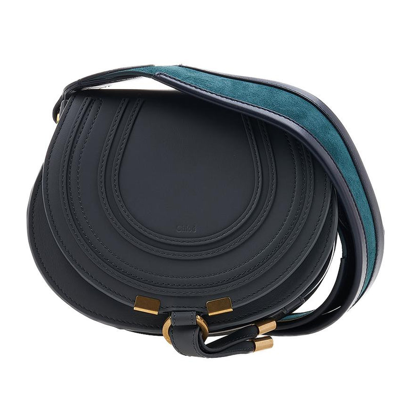 Mulberry Chloe Women’s Marcie Saddle Bag Small Crossbody Gray Leather