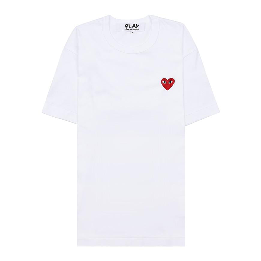 Comme des Garcons Unisex Red Heart Patch T-Shirt AZ T108 051 WHITE