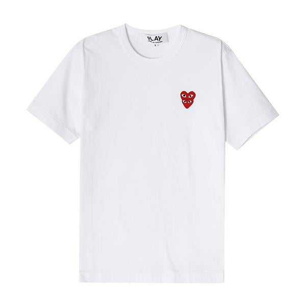Comme des Garcons Red Double Heart Patch Play Short Sleeve T-Shirt AX T288 051 2