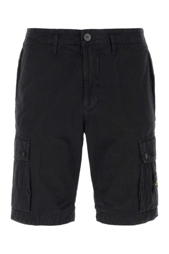 STONE ISLAND Navy Blue Cotton Drawstring Short Pant 8015L11WAA0120 NAVY BLUE DOM